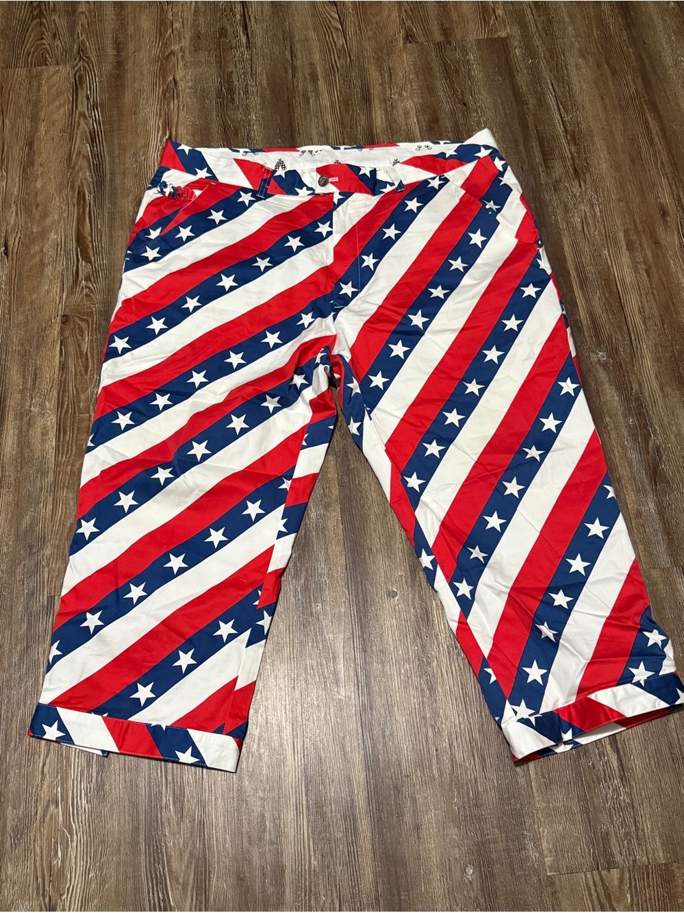 Royal & Awesome Pars and Stripes Golf Pants Men's 40 High Rise USA Outdoor Wear